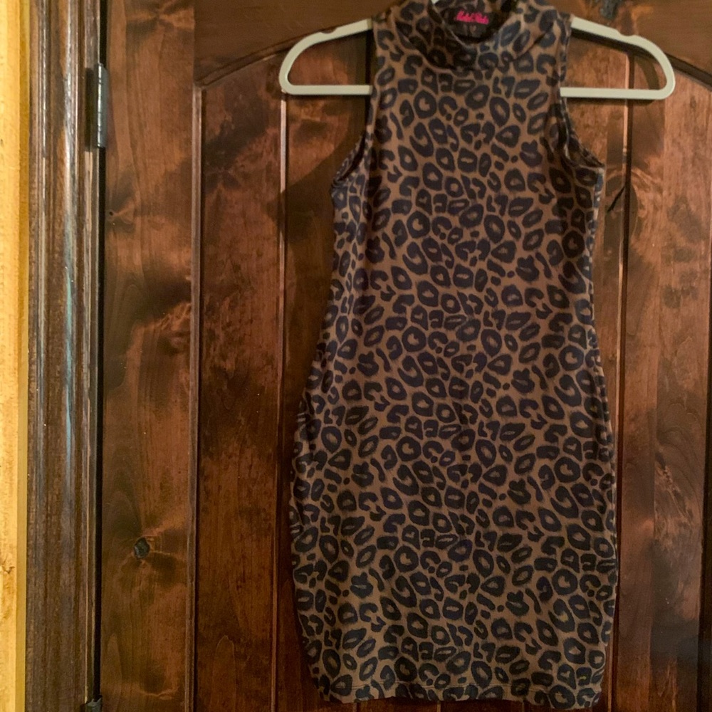 Motel Rocks Leopard Sleeveless Bodycon Mini Dress